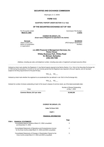 Vorschaubild Everest Group 10-Q Quartalsbericht  