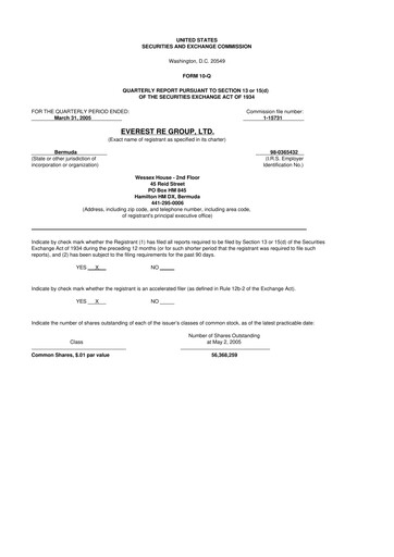 Vorschaubild Everest Group 10-Q Quartalsbericht  