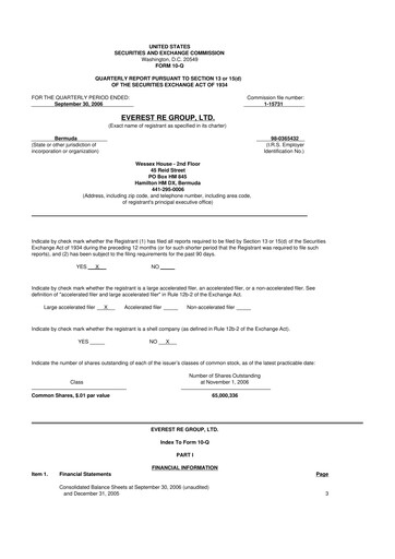 Vorschaubild Everest Group 10-Q Quartalsbericht  