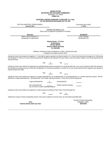Thumbnail Everest Group 10-Q Quarterly Report FY 