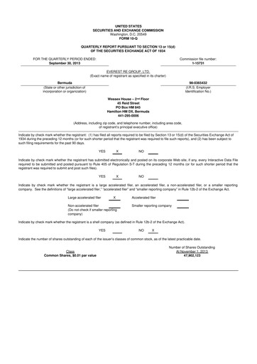 Thumbnail Everest Group 10-Q Quarterly Report FY 