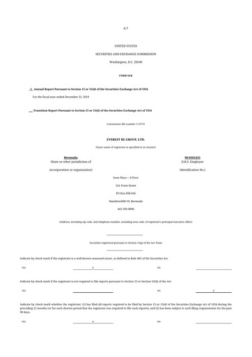 Thumbnail Everest Group 10-K Annual Report 2019