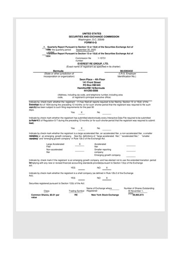 Vorschaubild Everest Group 10-Q Quartalsbericht 2020 