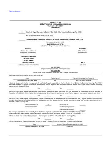 Vorschaubild Everest Group 10-Q Quartalsbericht 2025 