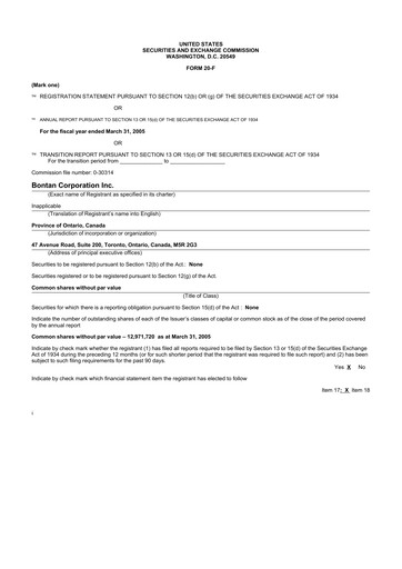 Thumbnail Portage Biotech 20-F Annual Report 