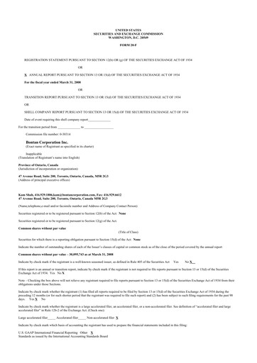 Thumbnail Portage Biotech 20-F Annual Report 