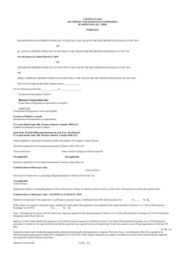 Thumbnail Portage Biotech 20-F Annual Report 
