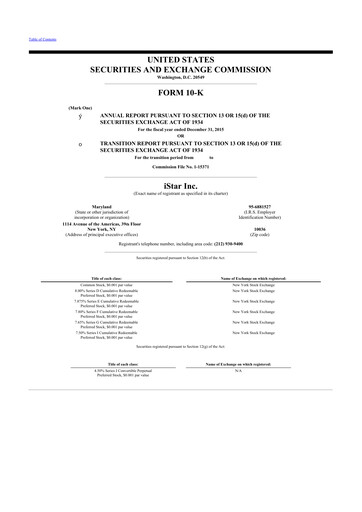 Thumbnail Safehold
 10-K Annual Report 2015