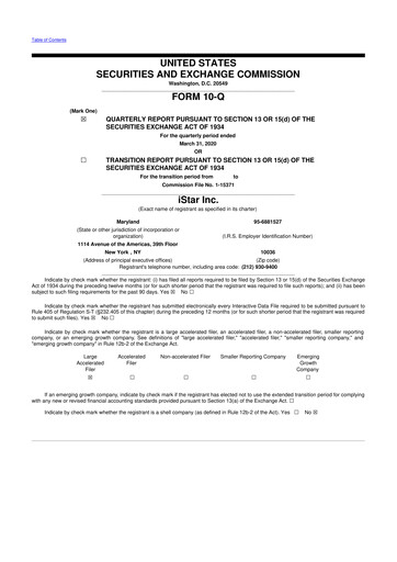Thumbnail Safehold
 10-Q Quarterly Report FY2020 