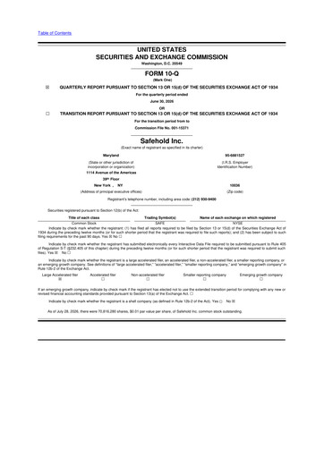 Thumbnail Safehold
 10-Q Quarterly Report FY2026 