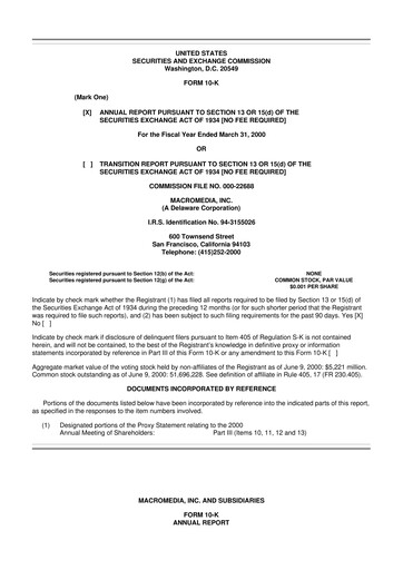 Thumbnail Macromedia 10-K Annual Report 