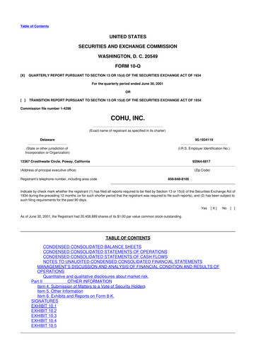 Thumbnail Cohu 10-Q Quarterly Report FY 