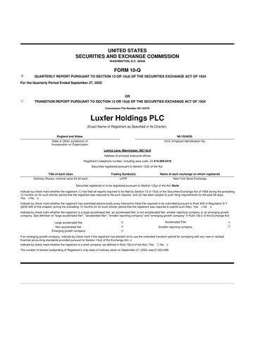 Thumbnail Luxfer 10-Q Quarterly Report FY2020 