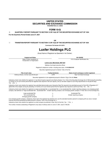 Thumbnail Luxfer 10-Q Quarterly Report FY2021 