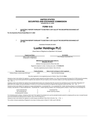 Thumbnail Luxfer 10-Q Quarterly Report FY2022 