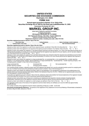 Thumbnail Markel Group 10-K Annual Report 2025