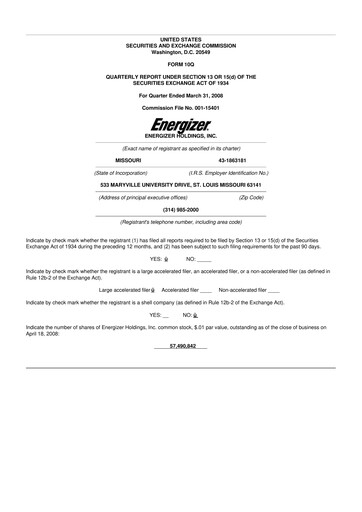 Thumbnail Edgewell Personal Care
 10-Q Quarterly Report FY 