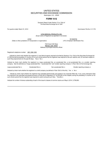Thumbnail Utah Medical Products 10-Q Quarterly Report FY2014 