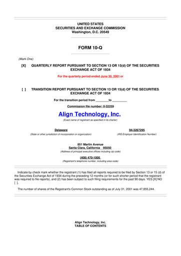 Miniature Align Technology
 10-Q Rapport trimestriel  