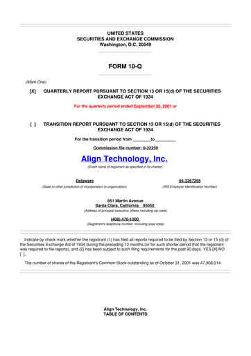 Miniature Align Technology
 10-Q Rapport trimestriel  