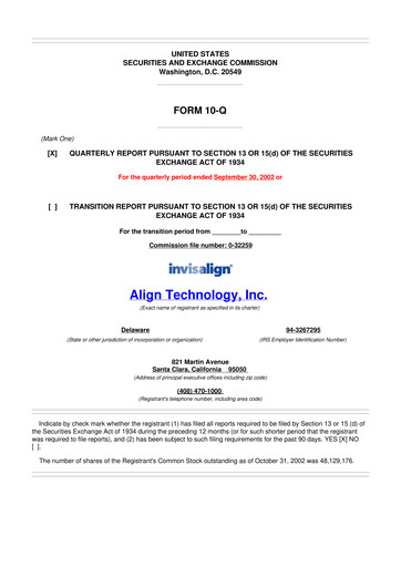 Miniature Align Technology
 10-Q Rapport trimestriel  