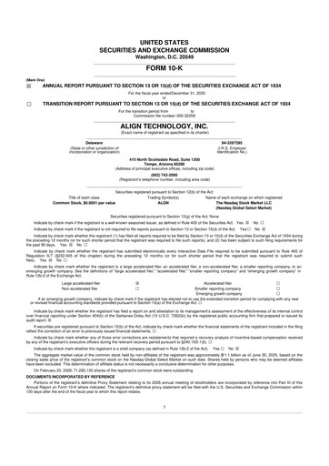 Thumbnail Align Technology
 10-K Annual Report 2025