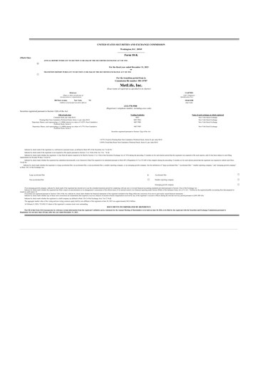 Miniature MetLife 10-K Rapport annuel 2023