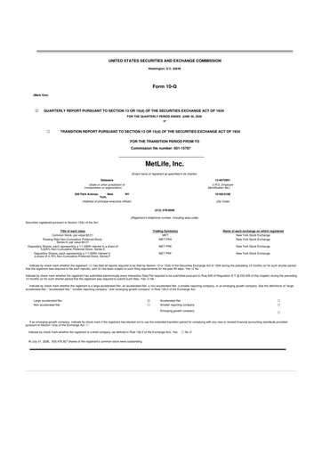 Thumbnail MetLife 10-Q Quarterly Report FY2026 