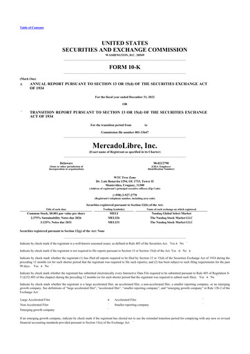 Thumbnail MercadoLibre 10-K Annual Report 2022