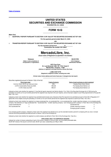 Vorschaubild MercadoLibre 10-Q Quartalsbericht 2023 