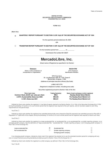 Vorschaubild MercadoLibre 10-Q Quartalsbericht 2024 