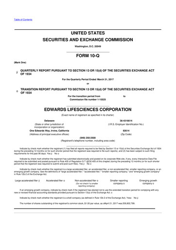 Thumbnail Edwards Lifesciences 10-Q Quarterly Report FY2017 