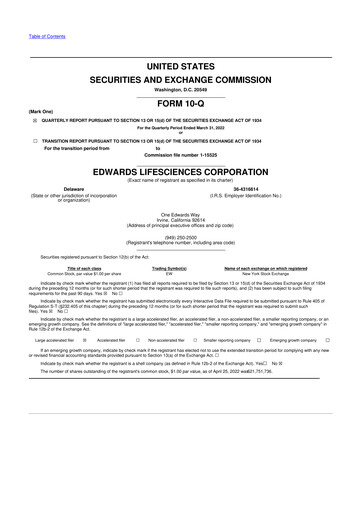 Thumbnail Edwards Lifesciences 10-Q Quarterly Report FY2022 