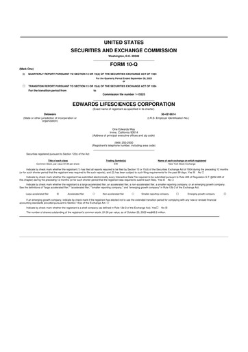 Thumbnail Edwards Lifesciences 10-Q Quarterly Report FY2023 