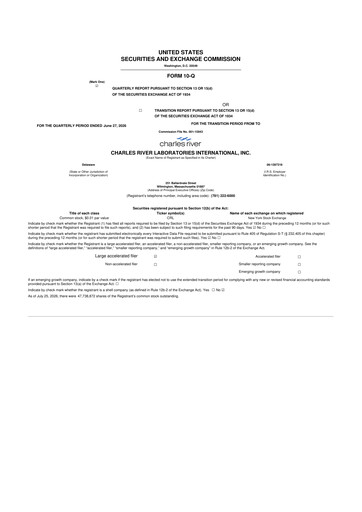 Thumbnail Charles River Laboratories
 10-Q Quarterly Report FY2026 
