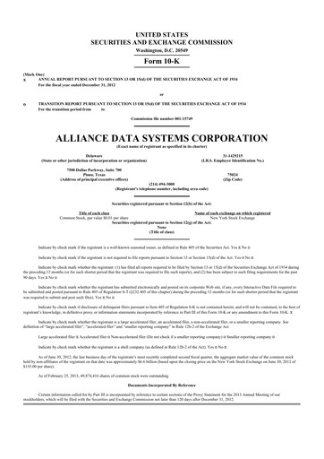 Thumbnail Bread Financial 10-K Annual Report 2012