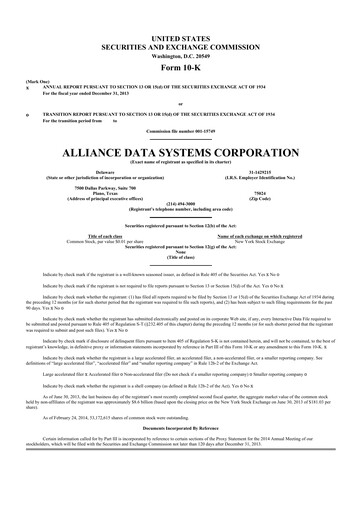 Thumbnail Bread Financial 10-K Annual Report 2013