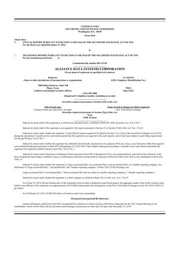 Thumbnail Bread Financial 10-K Annual Report 2014