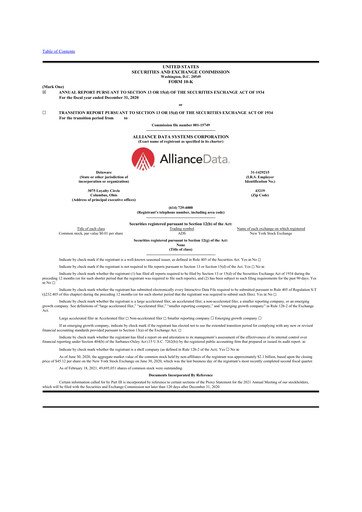 Thumbnail Bread Financial 10-K Annual Report 2020