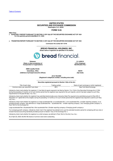 Thumbnail Bread Financial 10-Q Quarterly Report FY 