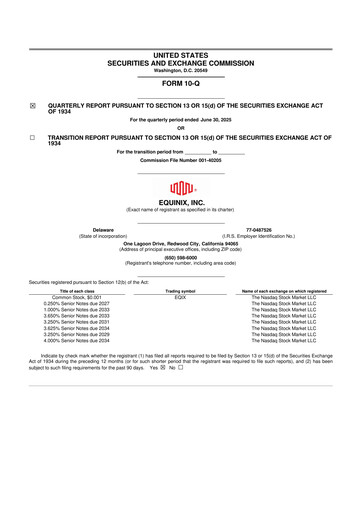 Thumbnail Equinix 10-Q Quarterly Report FY2025 