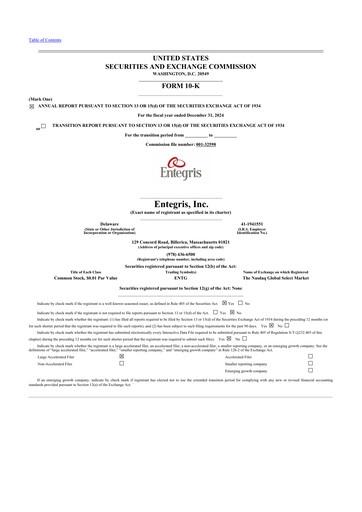 Thumbnail Entegris 10-K Annual Report 2024