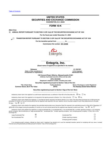 Thumbnail Entegris 10-K Annual Report 2025