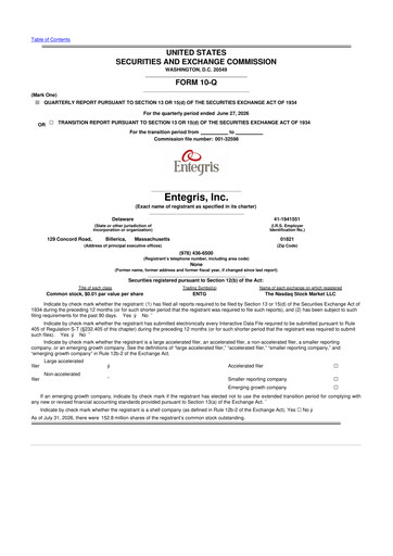 Thumbnail Entegris 10-Q Quarterly Report FY2026 