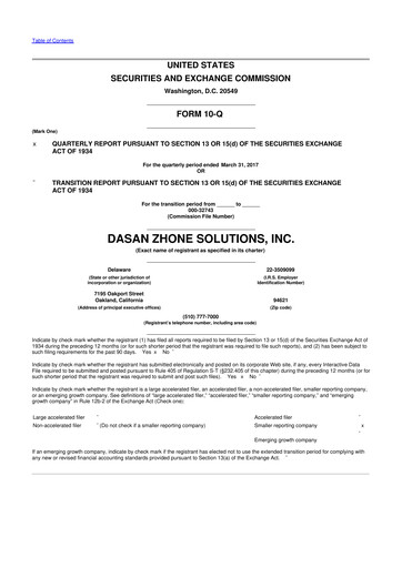 Miniature DZS Inc 10-Q Rapport trimestriel  
