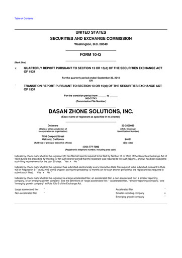 Miniature DZS Inc 10-Q Rapport trimestriel 2018 