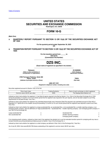 Miniature DZS Inc 10-Q Rapport trimestriel 2023 