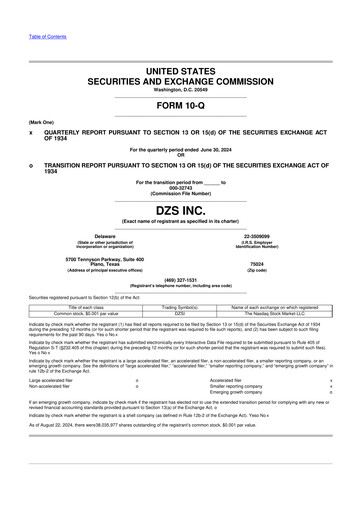 Miniature DZS Inc 10-Q Rapport trimestriel 2024 