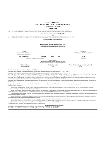 Thumbnail American Realty Investors 10-K Annual Report 2023