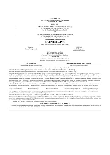 Thumbnail LivePerson 10-K Annual Report 2017